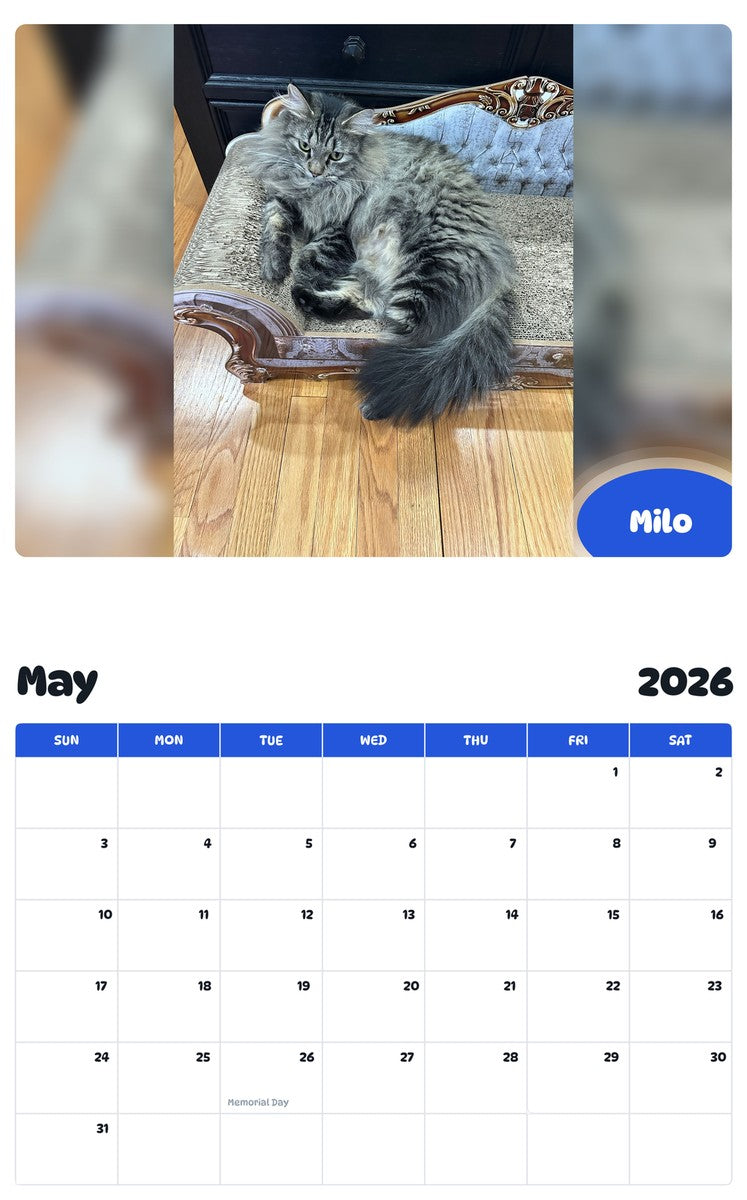 2026 - 2027 Milo - Pawidols Pet Calendar