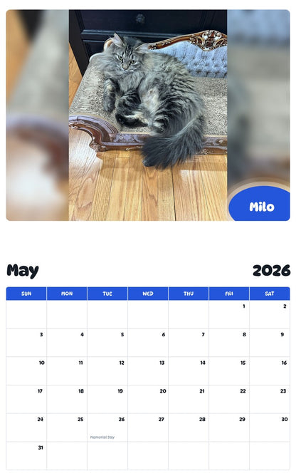 2026 - 2027 Milo - Pawidols Pet Calendar