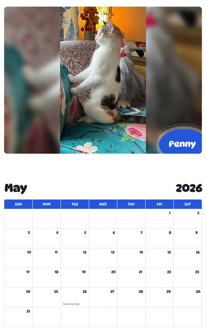 2026 - 2027 Penny - Pawidols Pet Calendar