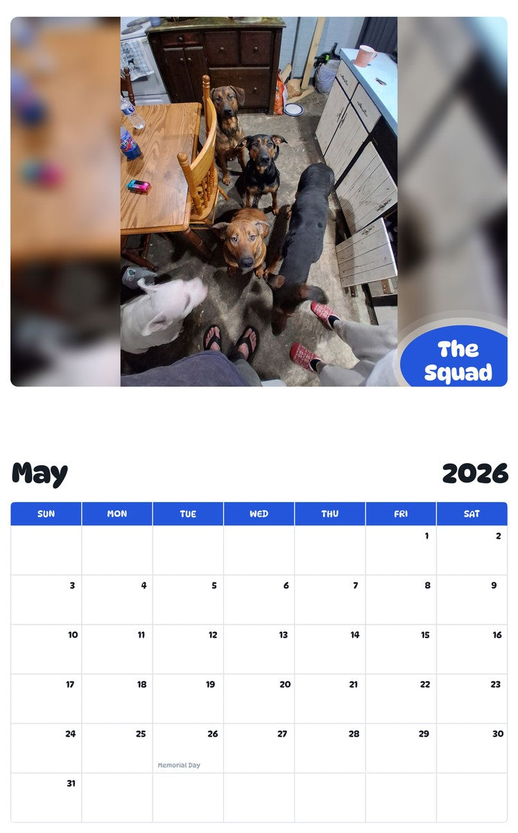 2026 - 2027 The Squad - Pawidols Pet Calendar
