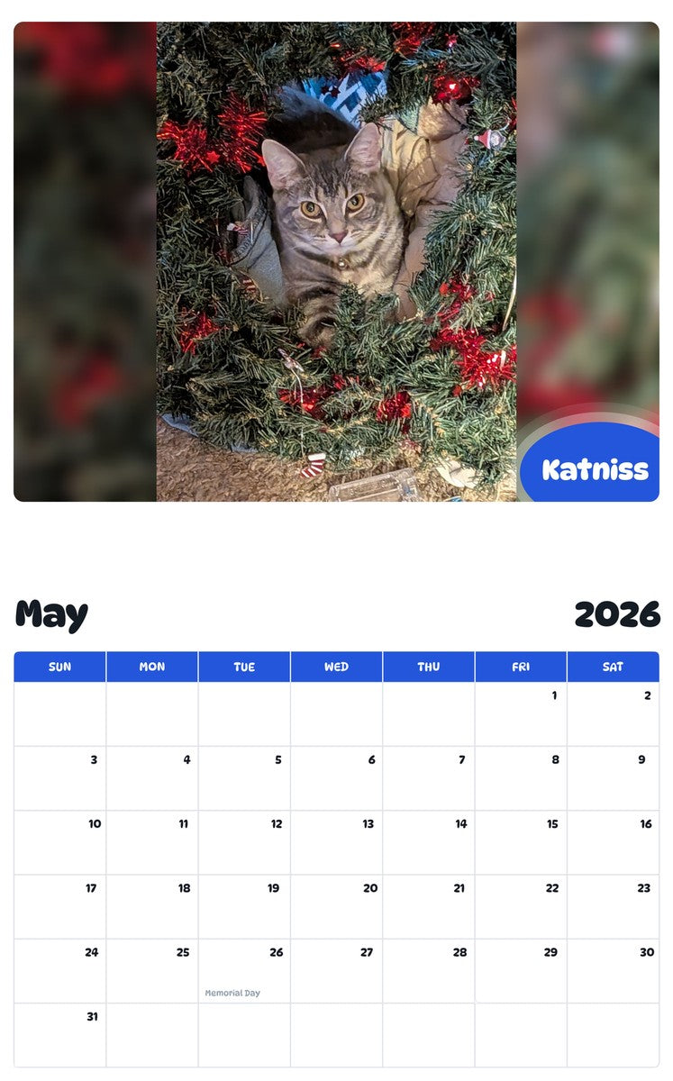 2026 - 2027 Katniss - Pawidols Pet Calendar