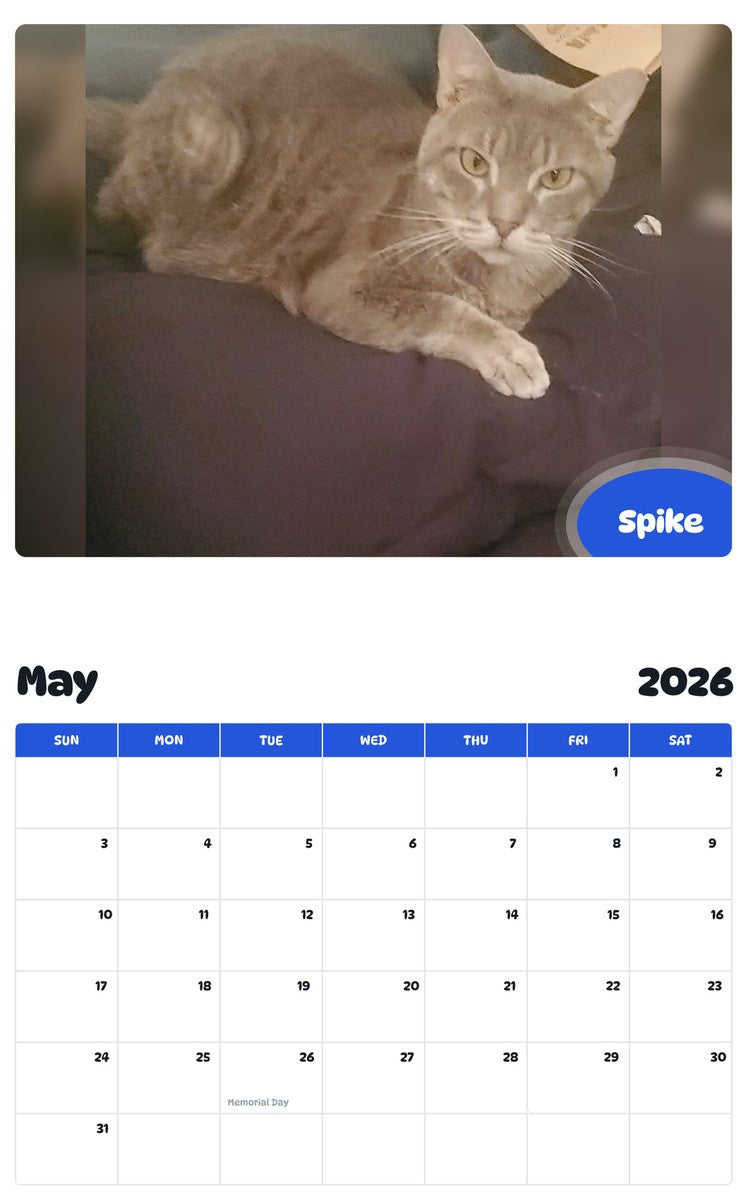 2026 - 2027 Spike - Pawidols Pet Calendar