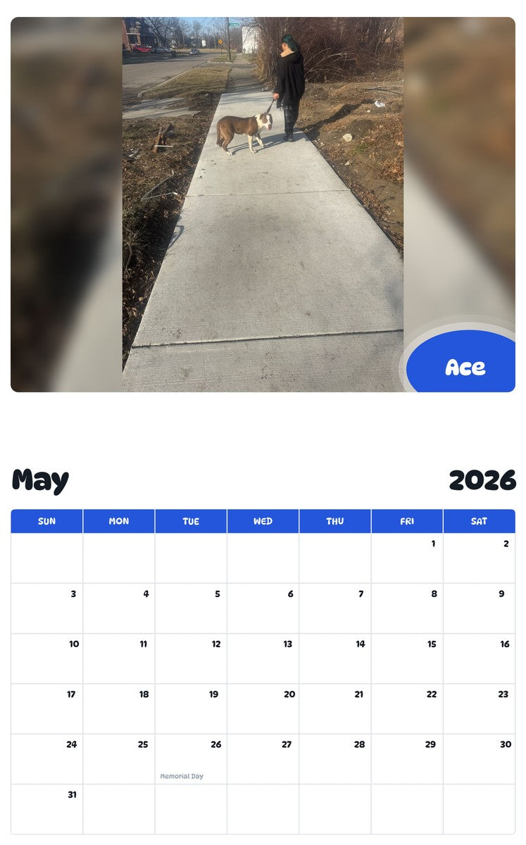 2026 - 2027 Ace - Pawidols Pet Calendar