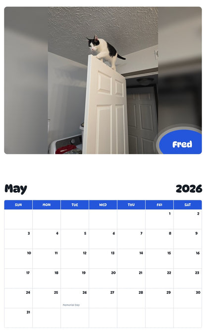 2026 - 2027 Fred - Pawidols Pet Calendar