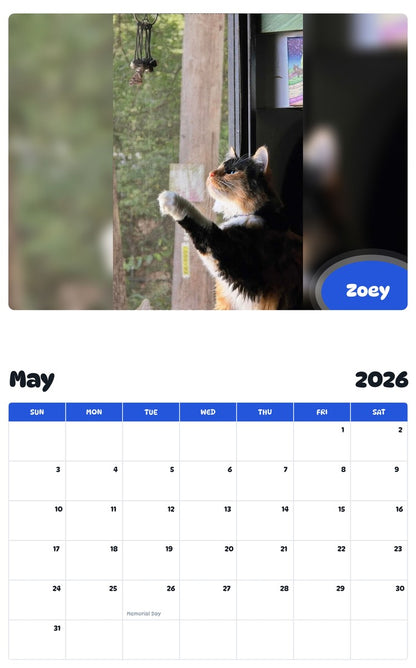 2026 - 2027 Zoey - Pawidols Pet Calendar