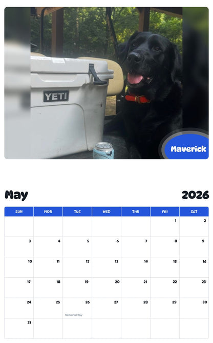 2026 - 2027 Maverick - Pawidols Pet Calendar