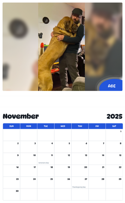 July 2025 - June 2026 Abe - Pawidols Pet Calendar