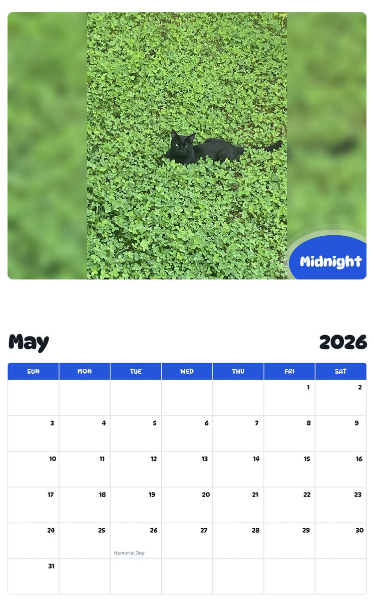 2026 - 2027 Midnight - Pawidols Pet Calendar