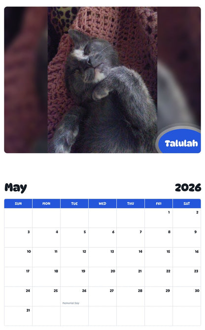 2026 - 2027 Talulah - Pawidols Pet Calendar