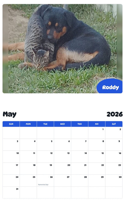 2026 - 2027 Roddy - Pawidols Pet Calendar
