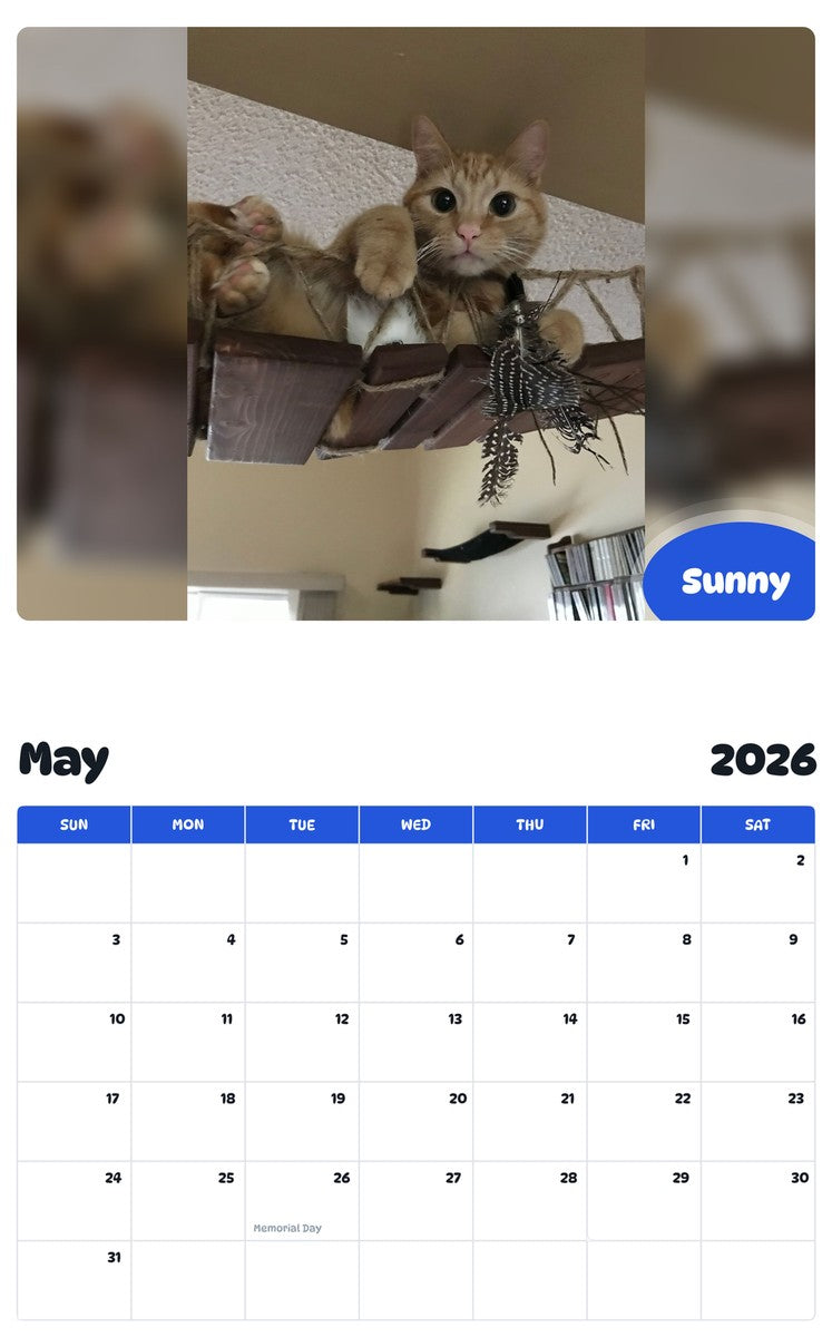 2026 - 2027 Sunny - Pawidols Pet Calendar