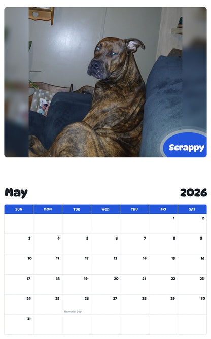 2026 - 2027 Scrappy - Pawidols Pet Calendar