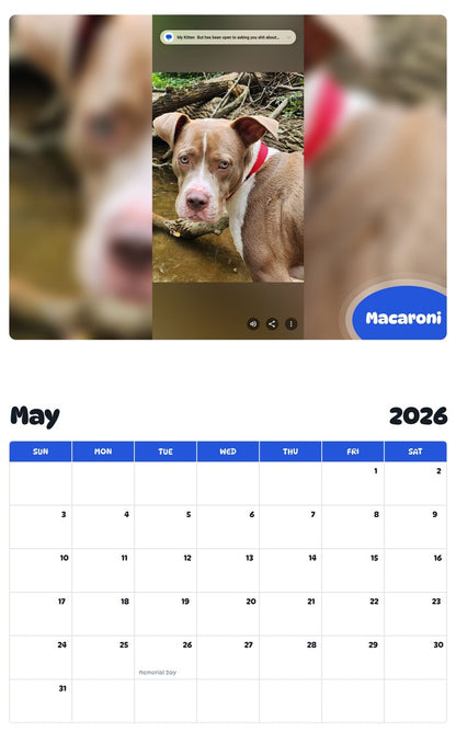 2026 - 2027 Macaroni - Pawidols Pet Calendar
