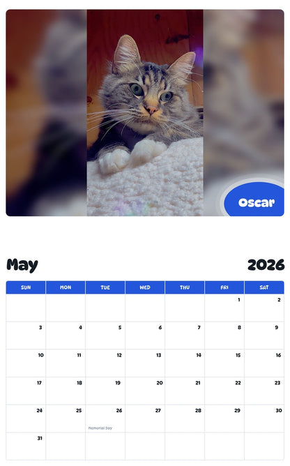 2026 - 2027 Oscar - Pawidols Pet Calendar
