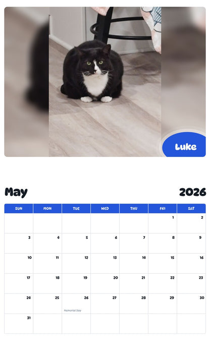2026 - 2027 Luke - Pawidols Pet Calendar