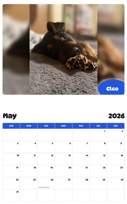 2026 - 2027 Cleo - Pawidols Pet Calendar