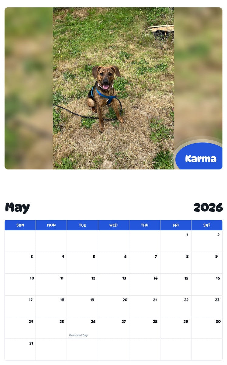 2026 - 2027 Karma - Pawidols Pet Calendar