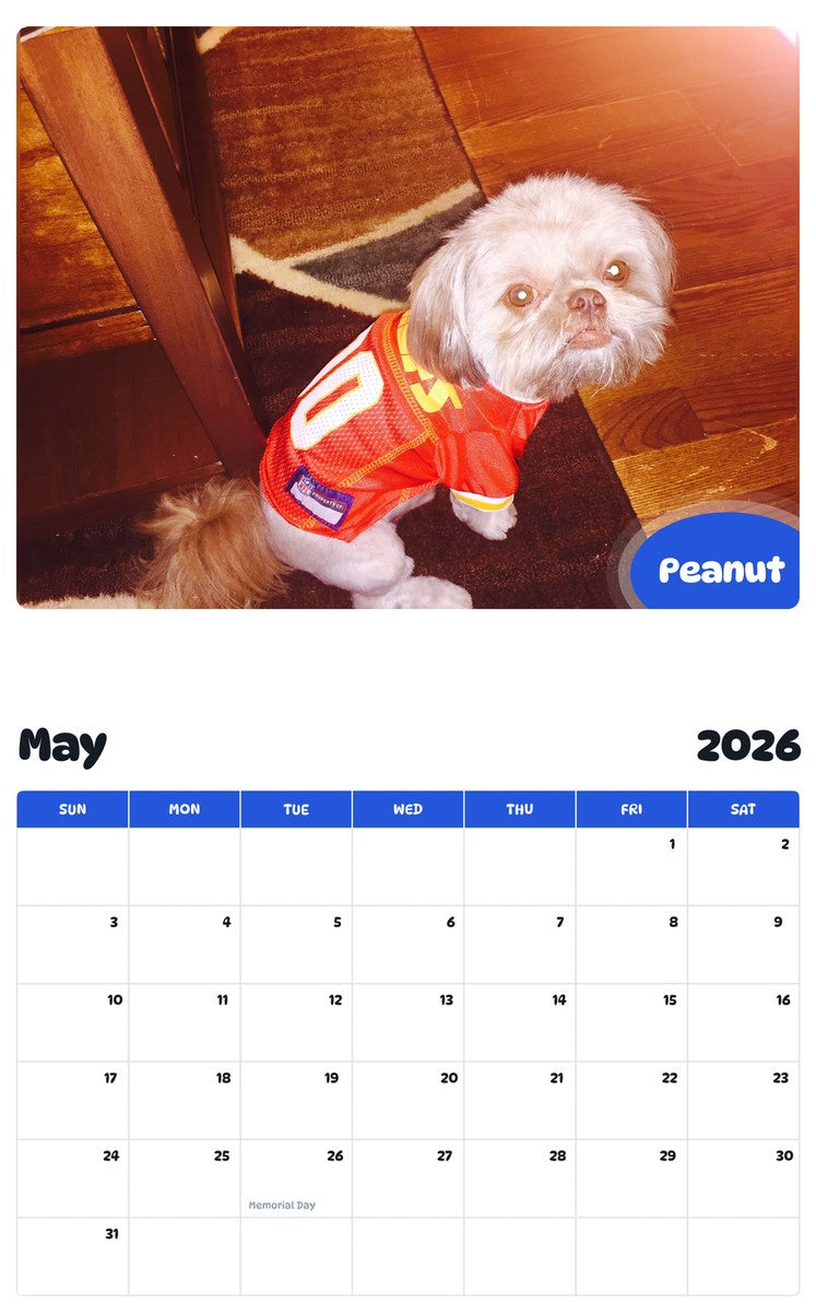 2026 - 2027 Peanut - Pawidols Pet Calendar