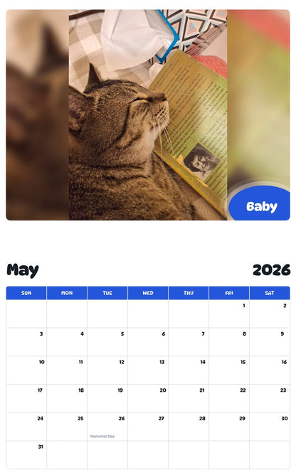 2026 - 2027 Baby - Pawidols Pet Calendar