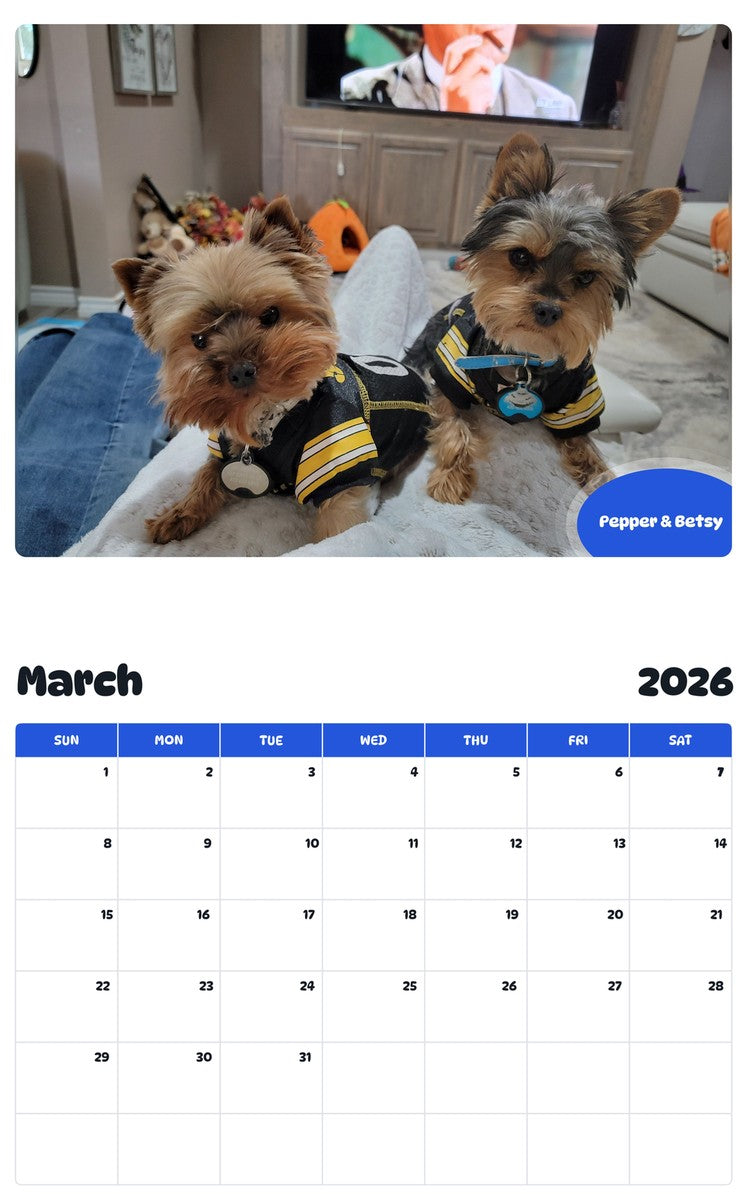 November 2025 - October 2026 Pepper & Betsy - Pawidols Pet Calendar