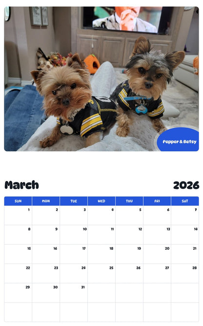 November 2025 - October 2026 Pepper & Betsy - Pawidols Pet Calendar