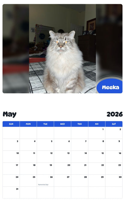 2026 - 2027 Meeka - Pawidols Pet Calendar