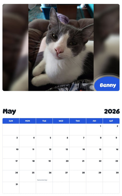 2026 - 2027 Benny - Pawidols Pet Calendar