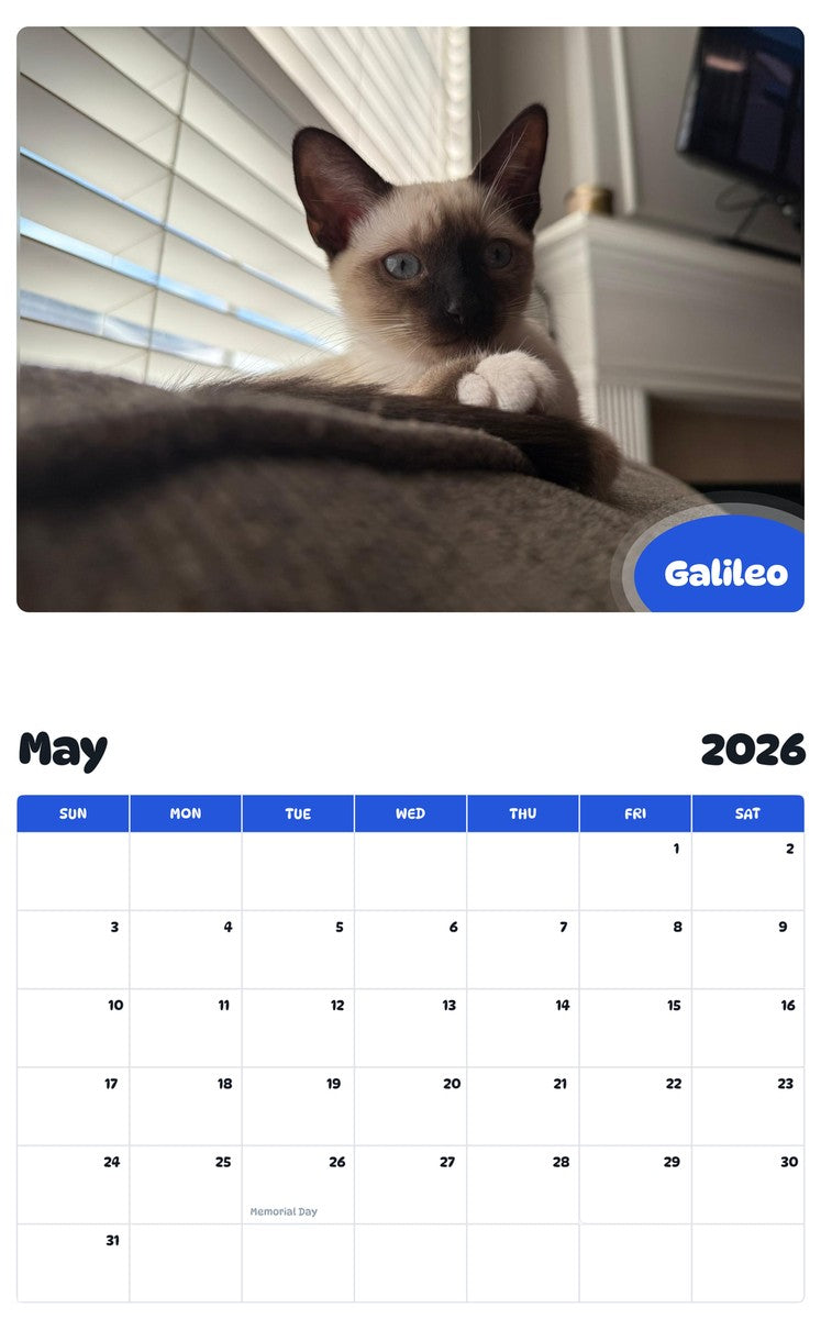 2026 - 2027 Galileo - Pawidols Pet Calendar