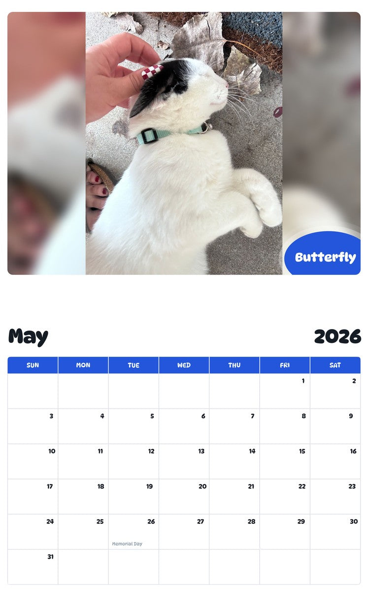 2026 - 2027 Butterfly - Pawidols Pet Calendar