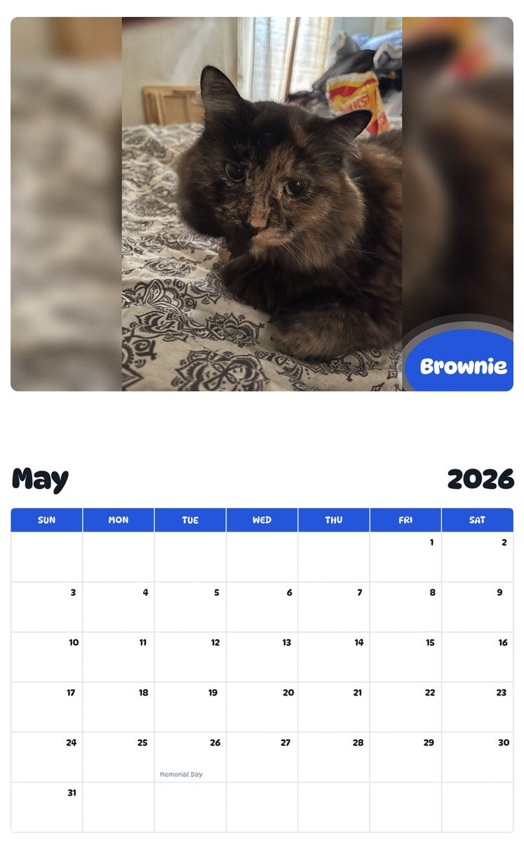 2026 - 2027 Brownie - Pawidols Pet Calendar