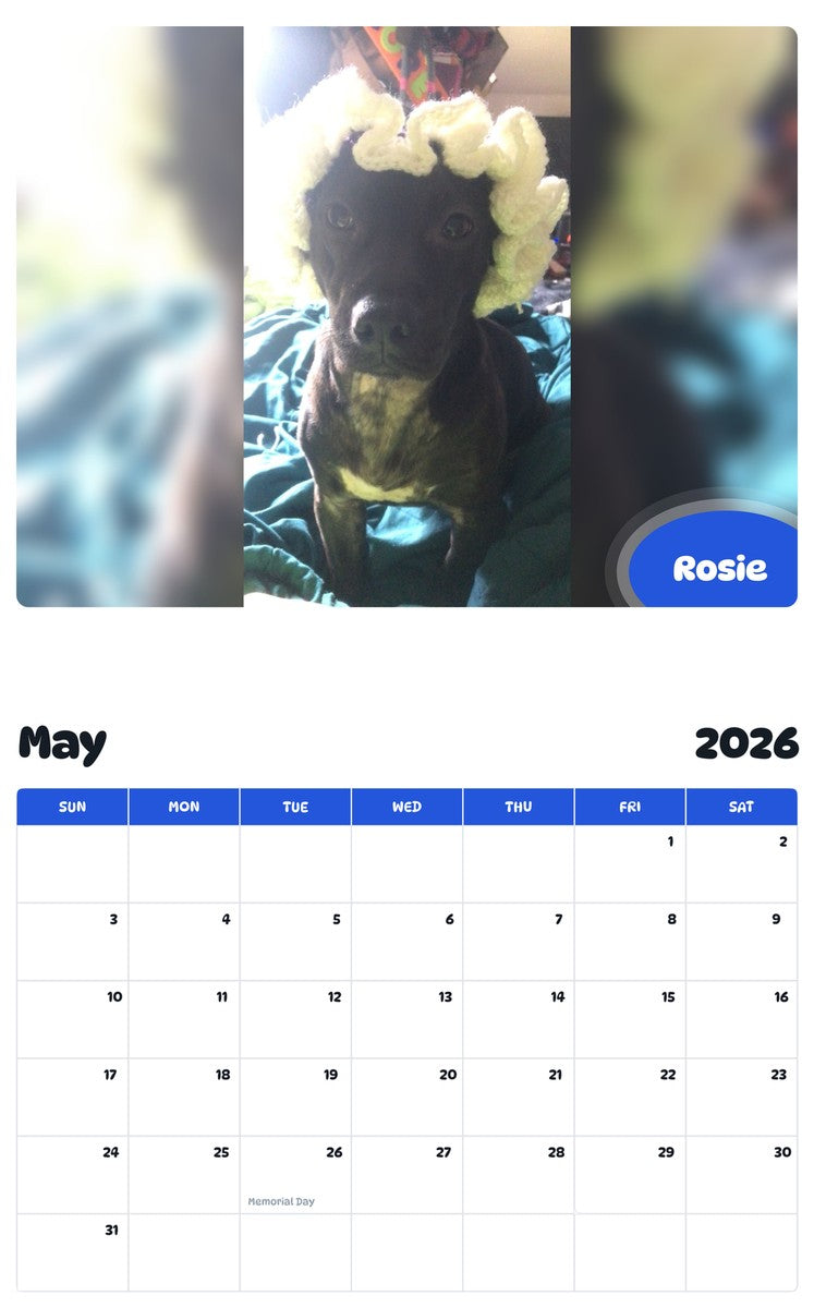 2026 - 2027 Rosie - Pawidols Pet Calendar
