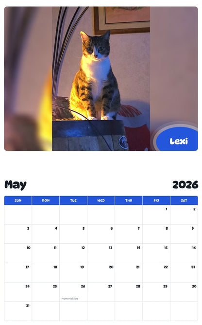 2026 - 2027 Lexi - Pawidols Pet Calendar
