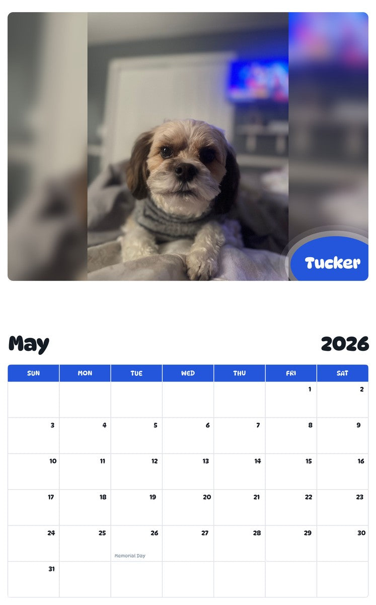 2026 - 2027 Tucker - Pawidols Pet Calendar