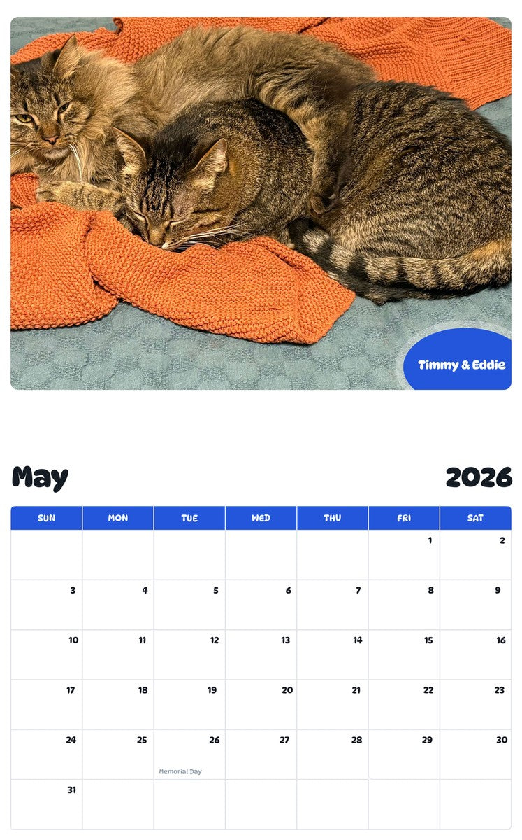2026 - 2027 Timmy & Eddie - Pawidols Pet Calendar