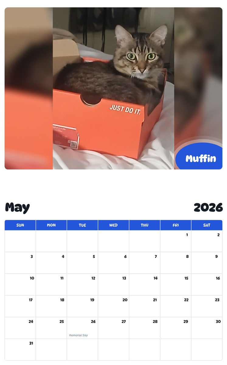 2026 - 2027 Muffin - Pawidols Pet Calendar
