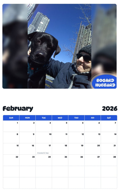 October 2025 - September 2026 BOGARD HUBBARD - Pawidols Pet Calendar