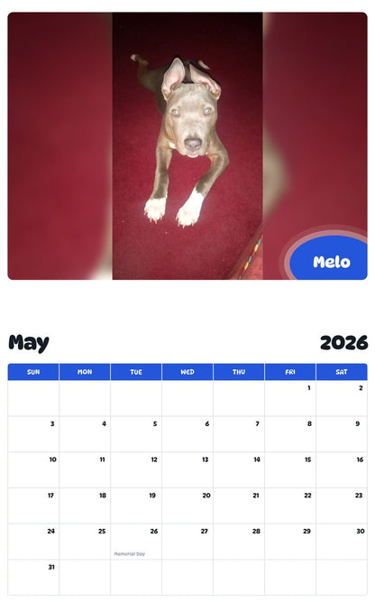 2026 - 2027 Melo - Pawidols Pet Calendar