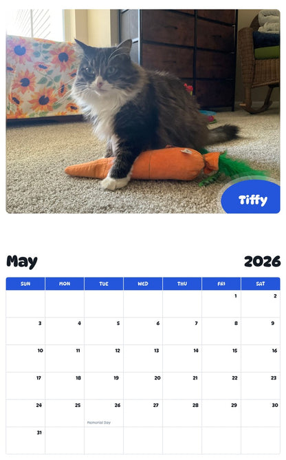 2026 - 2027 Tiffy - Pawidols Pet Calendar
