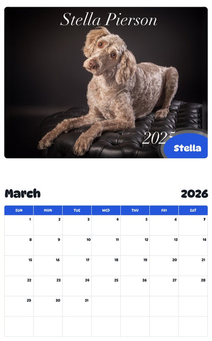 November 2025 - October 2026 Stella - Pawidols Pet Calendar