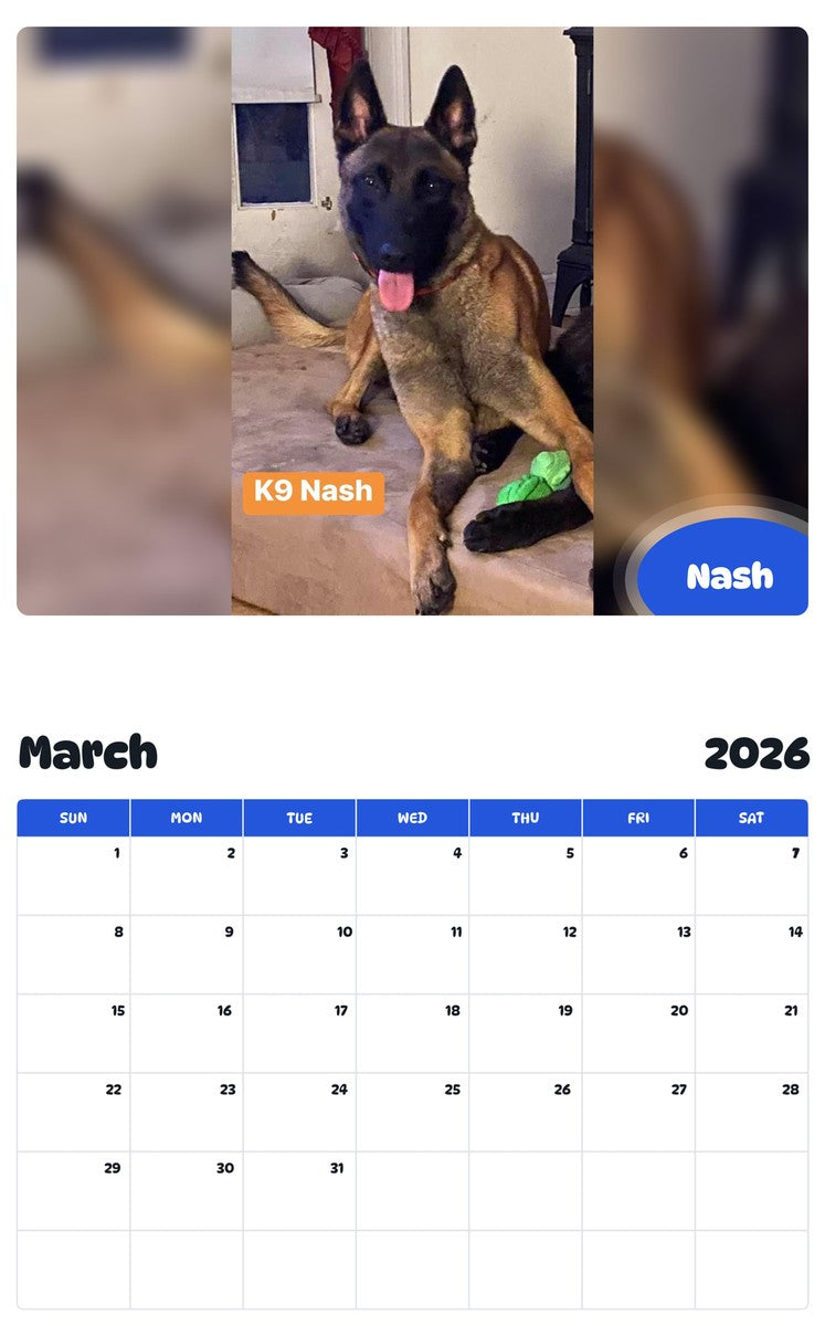 November 2025 - October 2026 Nash - Pawidols Pet Calendar