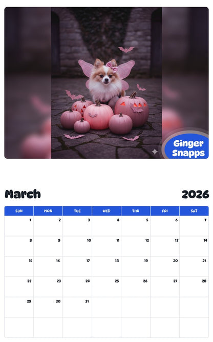 November 2025 - October 2026 Ginger Snapps - Pawidols Pet Calendar