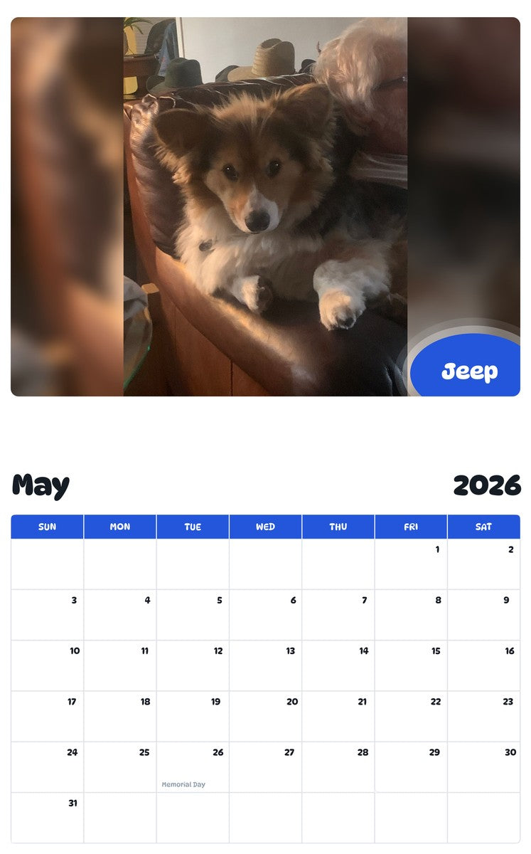 2026 - 2027 Jeep - Pawidols Pet Calendar