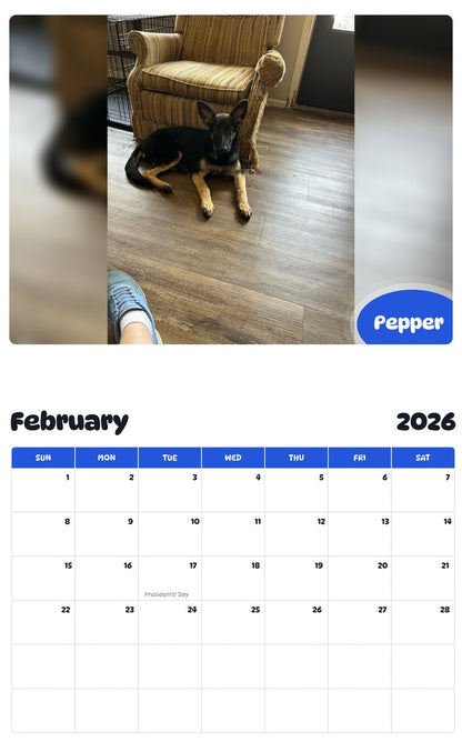 October 2025 - September 2026 Pepper - Pawidols Pet Calendar