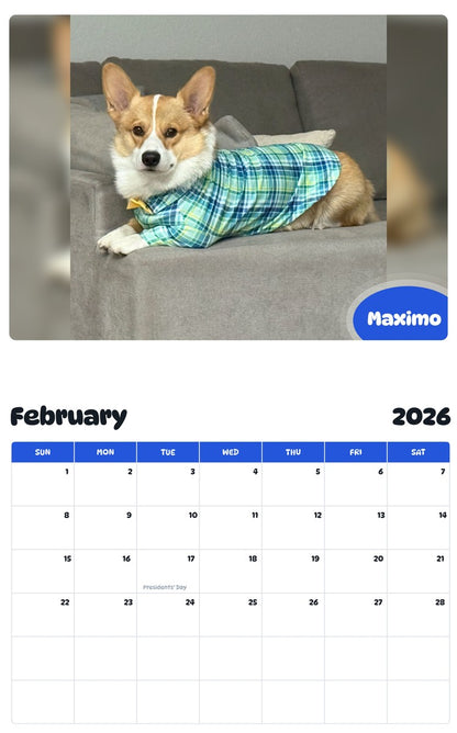 October 2025 - September 2026 Maximo - Pawidols Pet Calendar