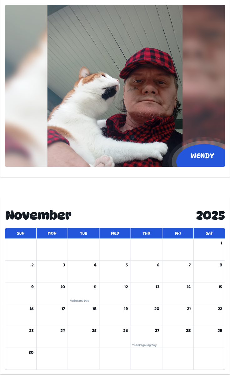 July 2025 - June 2026 Wendy - Pawidols Pet Calendar