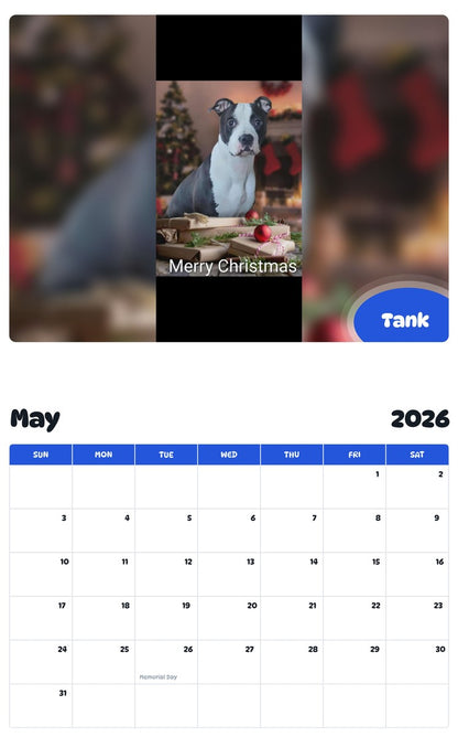 2026 - 2027 Tank - Pawidols Pet Calendar