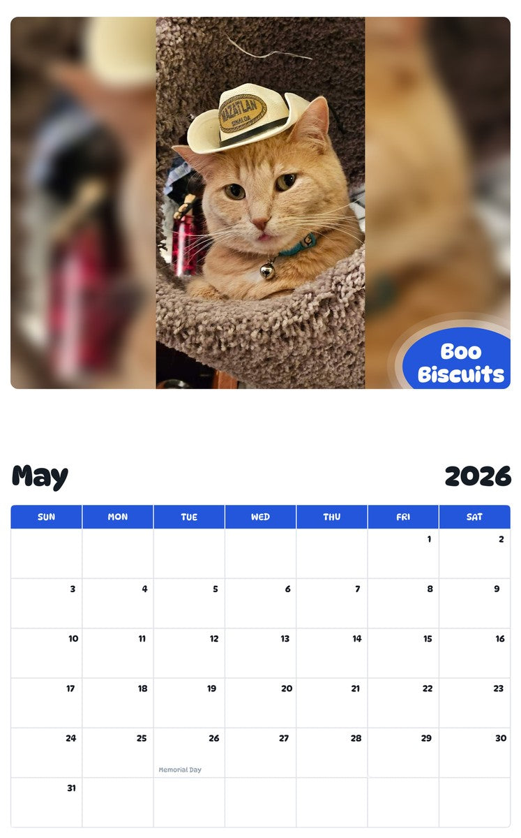 2026 - 2027 Boo Biscuits - Pawidols Pet Calendar