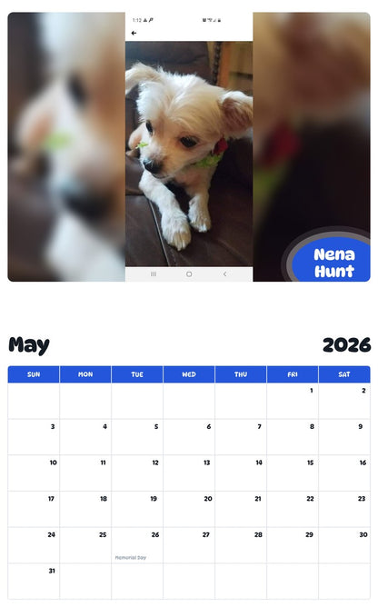 2026 - 2027 Nena Hunt - Pawidols Pet Calendar