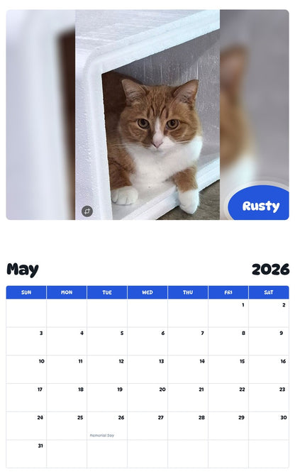 2026 - 2027 Rusty - Pawidols Pet Calendar