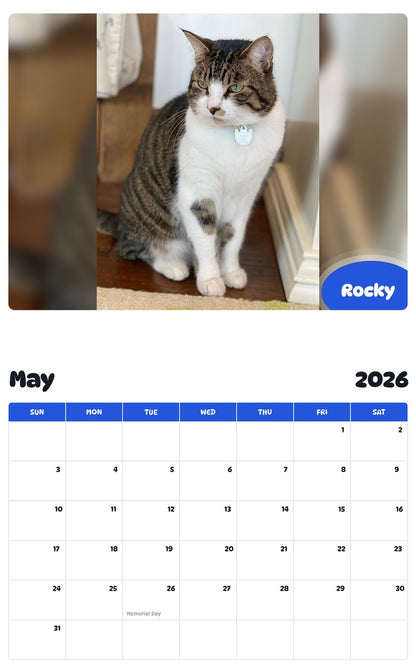 2026 - 2027 Rocky - Pawidols Pet Calendar